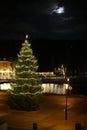 Christmas tree on the Marenplan, a plaza in the Swedish town of Sodertalje