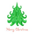Christmas tree, Marry Christmas card with snowflakes seamless ba