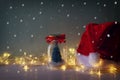 christmas tree in mason jar with garland warm lights