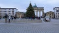 Christmas Tree and Menora for Chanukka at Brandenburger Tor, Berlin Timelapse with Motion