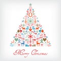 Christmas tree - Merry Chrismas greeting card Royalty Free Stock Photo