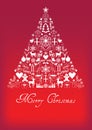 Christmas tree - Merry Chrismas greeting card Royalty Free Stock Photo