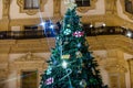 Christmas tree in Milano Piazza Duomo Galleria Vittorio Emanuele Royalty Free Stock Photo