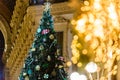 Christmas tree in Milano Piazza Duomo Galleria Vittorio Emanuele Royalty Free Stock Photo