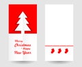 Christmas tree minimal red postcard down text