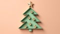 Christmas Tree Mockup Closeup isolated. Pink background. Christmas Eve top view flat lay. Winter traditional holidays. Merry Royalty Free Stock Photo