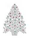 Christmas Tree Modern style with sequin ornaments