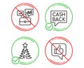 Christmas tree, Money transfer and Business portfolio icons set. Like sign. Vector Royalty Free Stock Photo