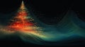 Christmas tree in music equalizer or music waveform. Greeting card for winter holidays. Generated AI. Royalty Free Stock Photo