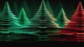 Christmas tree in music equalizer or music waveform. Party card for winter holidays. Royalty Free Stock Photo