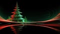 Christmas tree in music equalizer or music waveform. Party card for winter holidays. Generated AI. Royalty Free Stock Photo