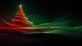 Christmas tree in music equalizer or music waveform. Party card for winter holidays. Generated AI. Royalty Free Stock Photo