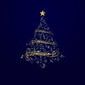 Christmas tree in music notes Royalty Free Stock Photo