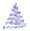 Christmas tree from music notes Royalty Free Stock Photo