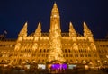 Christmas tree near the City Hall - Vienna, Austria Royalty Free Stock Photo