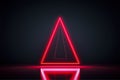 Christmas tree neon line lamp, minimal shape red light, generative AI