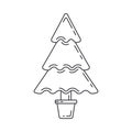 Christmas tree, New Year line icon. Holiday Xmas winter trendy decoration background. Party celebration, holidays event Royalty Free Stock Photo