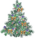 Christmas tree in the New Year Royalty Free Stock Photo