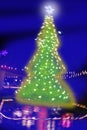 Christmas tree night blurred lighting Royalty Free Stock Photo