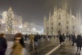 Christmas Tree at night in Minster square, Milan