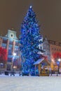 Christmas tree on the old town of Gdansk Royalty Free Stock Photo