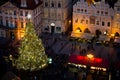 Christmas tree on Old Town Square in Prague Royalty Free Stock Photo