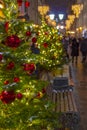 The Christmas tree on one of the central streets of Moscow, decorated for Christmas.Festive illumination for New Year Royalty Free Stock Photo