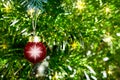 Christmas tree and one red ball background Royalty Free Stock Photo