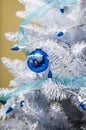 Christmas tree ornaments with blue lights Royalty Free Stock Photo