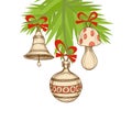 Christmas tree and ornaments Royalty Free Stock Photo