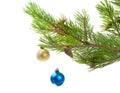 Christmas tree ornaments. two colour balls Royalty Free Stock Photo