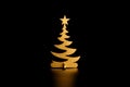 christmas tree painted in gold at black