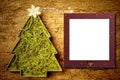 Christmas tree photo frame card Royalty Free Stock Photo