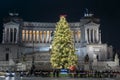 Christmas tree in Piazza Venezia, Rome, Italy Royalty Free Stock Photo