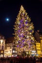 Christmas tree at Place Kleber in Strasbourg Royalty Free Stock Photo