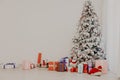 Christmas tree with presents new year holiday decor winter Garland Royalty Free Stock Photo