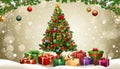 A Christmas tree with presents underneath it Royalty Free Stock Photo