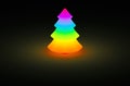 Christmas tree rainbow color glow