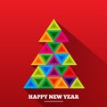 Christmas tree in rainbow triangles. Royalty Free Stock Photo