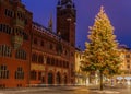 Christmas tree, Rathaus, Basel Royalty Free Stock Photo