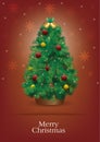 Christmas tree with red background