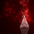 Christmas Tree Red Background Royalty Free Stock Photo