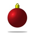 Christmas tree red ball. Xmas toy. Editable. EPS10 Royalty Free Stock Photo