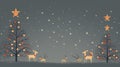 Christmas tree, reindeer, and star icons blending seamlessly on a grey canvas