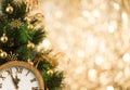 Christmas tree with retro clock face