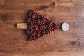 Christmas tree with ripe rose hips