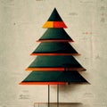 Christmas Tree 1920s Bauhaus Design Style Holiday Season Generative AI Royalty Free Stock Photo