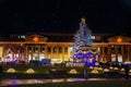 Christmas tree on Schlossplatz square. Stuttgart Royalty Free Stock Photo