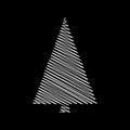 christmas tree scribble vectordesign isolated on black background Royalty Free Stock Photo