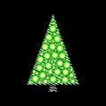 christmas tree scribble vectordesign isolated on black background